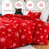 YIYEA Christmas Fluffy Duvet Cover King Size, Luxury Ultra Soft