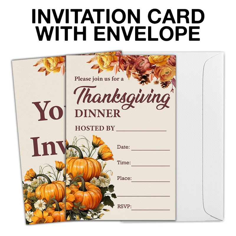 LyoGao Thanksgiving Party Invitations With Envelopes (20 Pack) - Fall