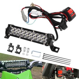 Motorcycle LED Light Bar & ON-Off Switch Headlight kit for CRF110 CRF250F KLX110 TTR110 TTR110E RM85 YZF450 60W Motocross LED Light Kit Universal for 7/8" 22mm Handlebars Pit Dirt Bike Plug and Play