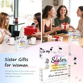 Sister Gifts for Sister, Gifts for Women from Sister Adult, Girls Best Ever Gifts for Sister In Law, Little Birthday Gifts, Older Sister Unique Ideas Present - Acrylic Puzzle Piece Plaque
