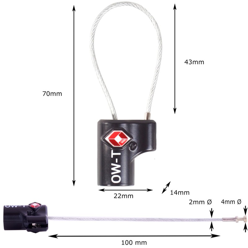 TSA Approved Luggage Locks Suitcase Locks (1 Pack) OW-Travel Cable