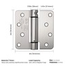 Haidms 2 Pack Self Closing Door Hinges 4" Brushed Nickel