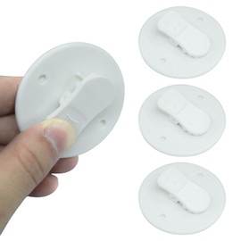 Kemcatui 4Pcs Shower Curtain Clips, White Bathroom Curtain Clip Holder, Adhesive Shower Splash Guard Holder Windproof for Indoor Shower Liners Weight