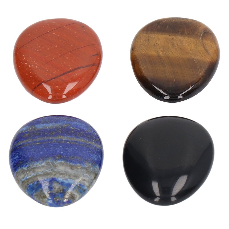 4Pcs Thumb Worry Stone Stress Relief Meditation Small Portable Oval