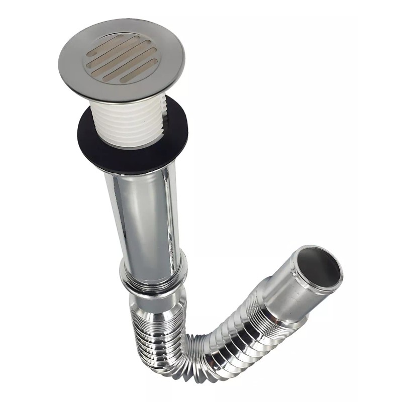 Fleximatic 3337A cespol flexible lavabo ovalin cubierta acero inox cromado