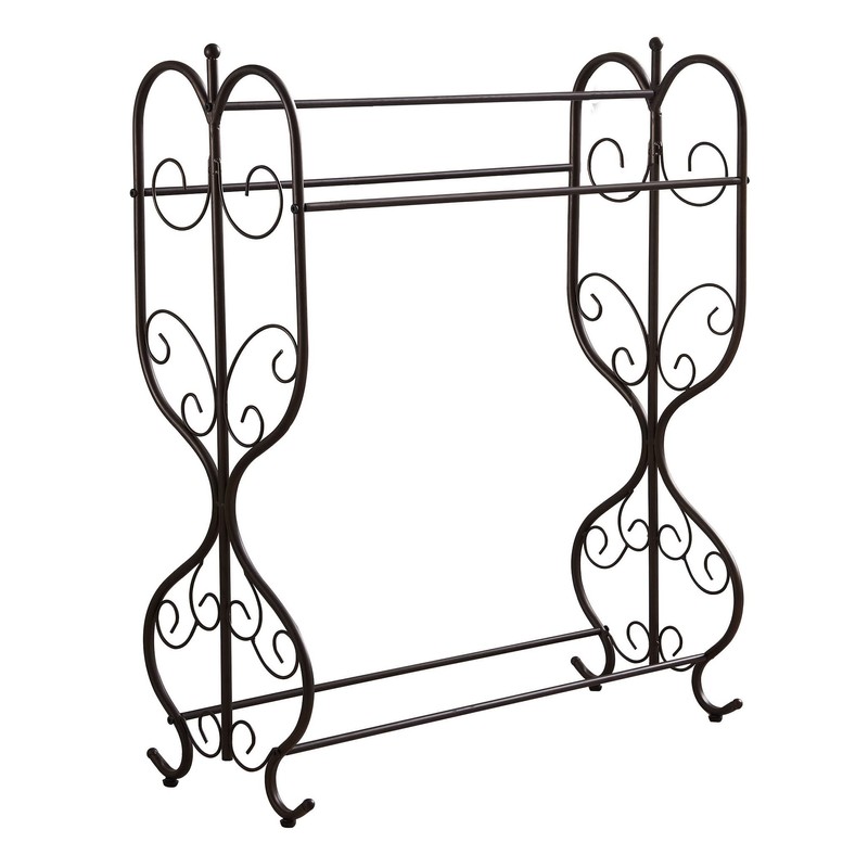 Kings Brand Furniture - Freestanding Pewter Metal Towel Rack Stand