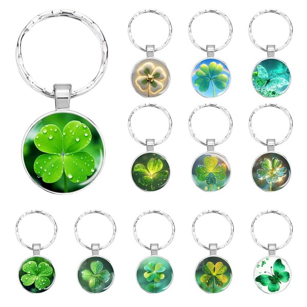 PnxdeobXL Pack of 12 Key Chains Lucky Charm 12 Four