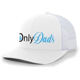 Trenz Shirt Company Mens Fathers Day Hat Only Dads Funny Onlydads Mesh Back Trucker Hat, White/White