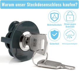 Pack of 2 Socket Locks, Lockable Socket for Electrical Security Socket, Prevent Power Theft, Protects Against Abuse, Widely Used Indoors and Outdoors, 4 Keys