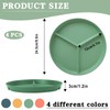 WYTNB 9.6inch Divided Dinner Plates Set, 4Pcs Three Grid Portion