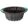 Trudeau 05115204M Structured Silicone Fluted Bundt pan, Grey & Mint