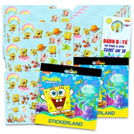 SpongeBob Stickers for Kids ~ Over 240 SpongeBob Stickers Pack Bundle For Party Supplies Party Favors Birthdays And More | SpongeBob SquarePants Party Decorations