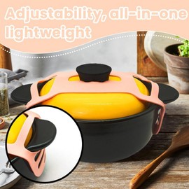 Correa de bloqueo de tapa de silicona para olla de cocción lenta (6/7/8 cuartos de galón) – Soporte universal para tapa de olla y correa de goma alternativa | Resistente al calor, diseño sin derrames
