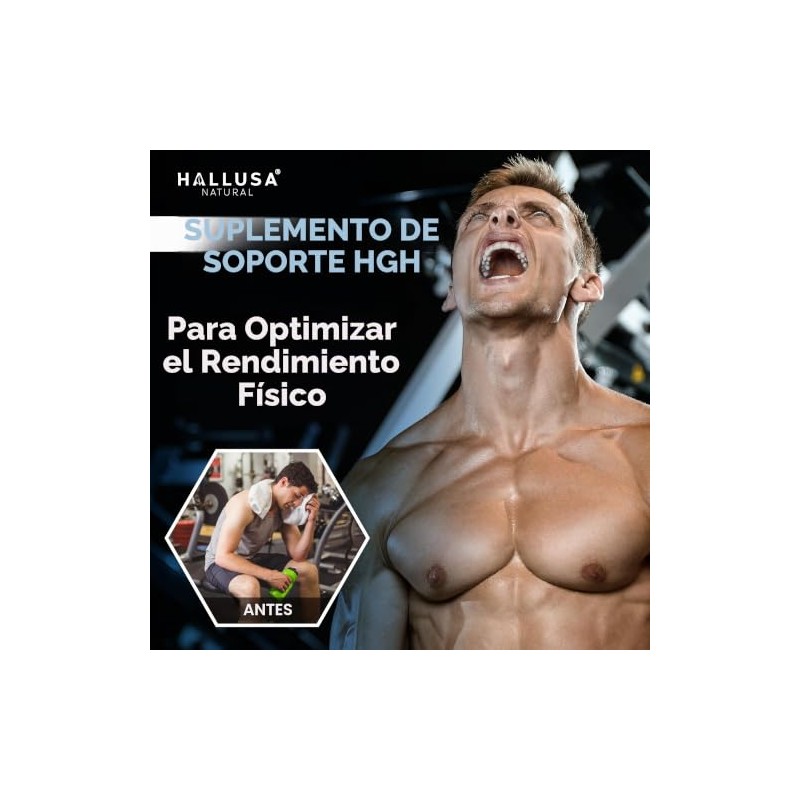Hallusa Natural- “— Complejo HGH — 60 comprimidos Músculo, Fórmula