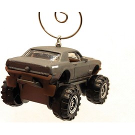 Handmade 1968 for Ford Mustang Lifted Christmas Ornament 1:64 Gray Skull