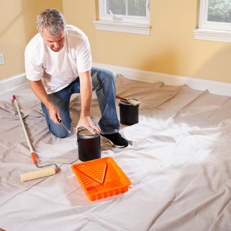 Kingorigin Canvas Drop Cloth, 9 x 12 Feet Canvas Tarp,