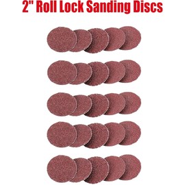 25pcs 50mm Drill Sandpaper Rotary Sanding Disc 2 inch Sanding Discs Quick Change Roller Lock Sandpaper Sheet 24 Grit
