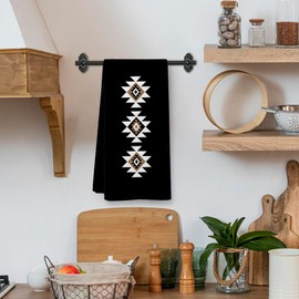 XNXLDYLH Western Boho Kitchen Towels, Southwestern Southwest Aztec Western Native American Bathroom Kitchen Decor, Western Black and White Decor Dish Hand Tea Towels for Bathroom Kitchen, 16x24 Inch