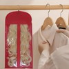 2 Pack Wig Storage Bags with Hooks and Traceless Wooden