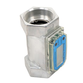 LiGuVCY 2.6-26 GPM Inline NPT Turbine Flowmeter with 3/4 in Adapters 1 Inch Digital Fuel Flow Meter