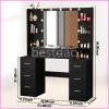 Yamissi Makeup Vanity Desk with Mirror & LED Lights Dressing