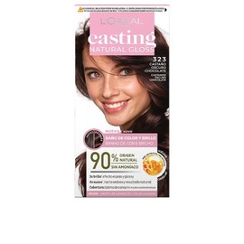 L'Oréal Paris Casting Natural Gloss Permanent Colouring, Colour Bath and Gloss Tone, 323 Dark Brown, 90% Natural Origin