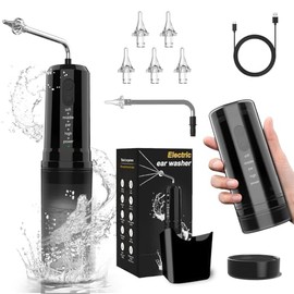 Kliburu Ear Wax Removal, Electric Ear Cleaning Kit with 4 Pressure Modes, Portable Water Powered Ear Cleaner with Basin, Ear Irrigation Flushing System for Adults and Kid