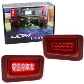 iJDMTOY Dark Red Lens Rear Bumper Reflectors Replace Full LED 2-In-1 Tail Brake Light Kit Compatible With 2005-2009 Hummer H2