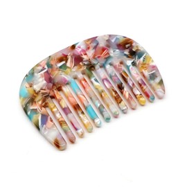 ALLY-MAGIC Mini Hair Comb Wide Tooth Multicolor Acetate Anti-Static Small Size Hair Detangler Comb Pocket Size Combs for Wet and Dry For Women Men Y6HSKCS