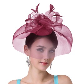 Elegant Wedding Fascinator Headband Fascinators Hat with Veil Women's Flowers Mesh Hair Accessories Headwear Hair Clip Headband Hair Clip Cocktail Tea Party Accessories