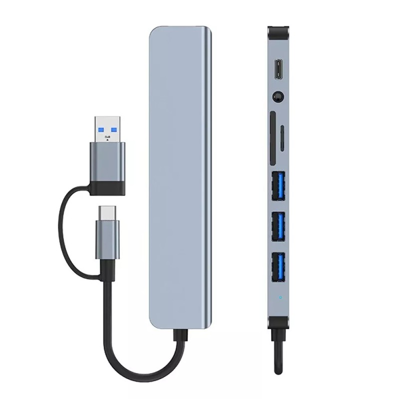 Universal 8-in-1 Laptop Hub - USB C Adapter with Power