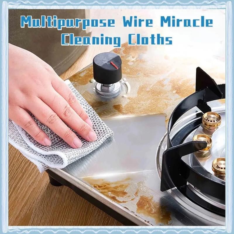 12 Counts Multipurpose Non-Scratch Wire Dishcloths – Reusable Dishwashing Rags