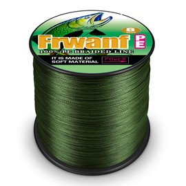 FRWANF Línea de pesca trenzada de 8 hebras, no destiñe, cero estiramiento, alta resistencia, resistente a la abrasión, miles de opciones en 9 colores, rendimiento profesional en agua salada o dulce