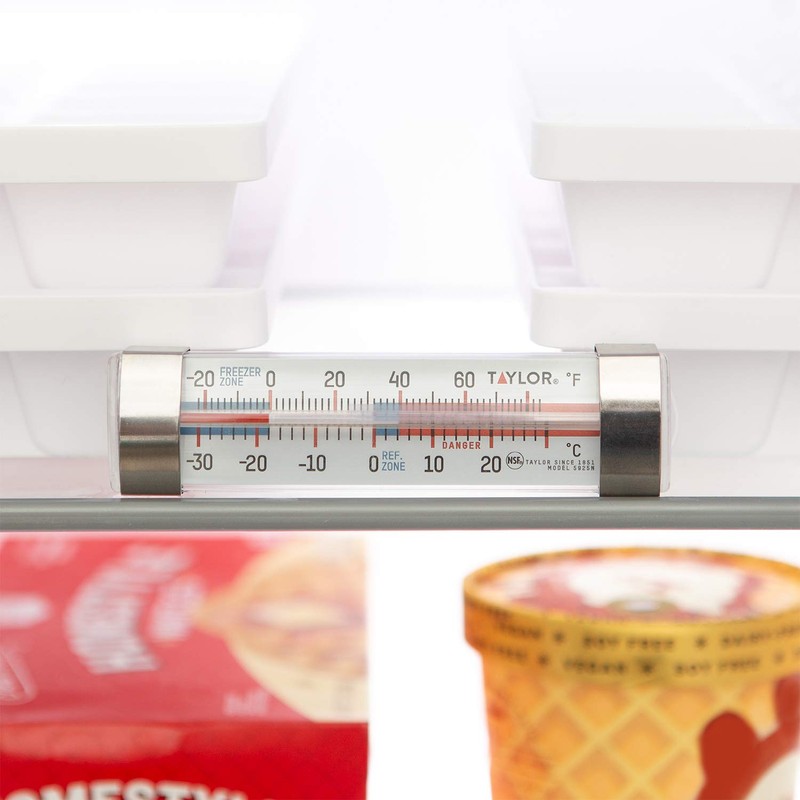 Taylor Large Tube Analog Refrigerator and Freezer Kitchen Thermometer with