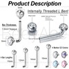 BodyAce F136 Titanium Christina Piercings Barbell, 14G Internally Threaded Vertical