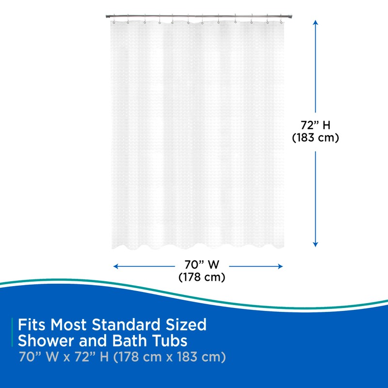 Kenney KN61151 Medium Weight 5 Gauge Embossed Waterproof PEVA Shower