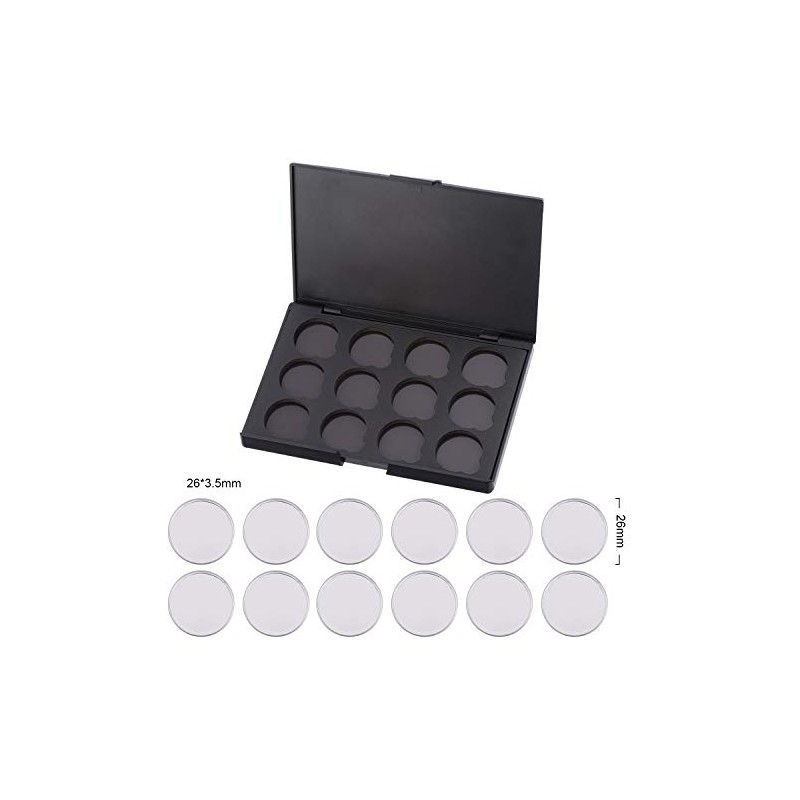 Allwon Empty Magnetic Eyeshadow Makeup Palette with 12Pcs 26mm Round