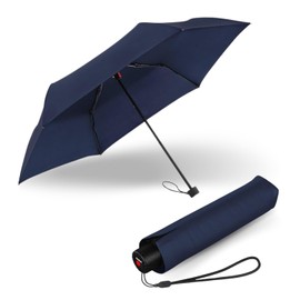 Knirps Umbrella C.050 Small Manual with Umbrella Bag, Small Umbrella for Travel, Hand Opener, Pocket Umbrella, Windproof & Lightweight, Mini Umbrella, navy