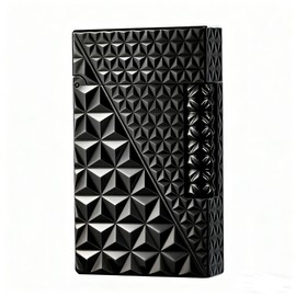 JTDunant Ligne 2 lighters, Classic Metal Lighter, Clear Sound, Refillable Butane Lighter for Candles, Adjustable Soft Flame, Gift Collection for Men Dad Boyfriend Husband, Black