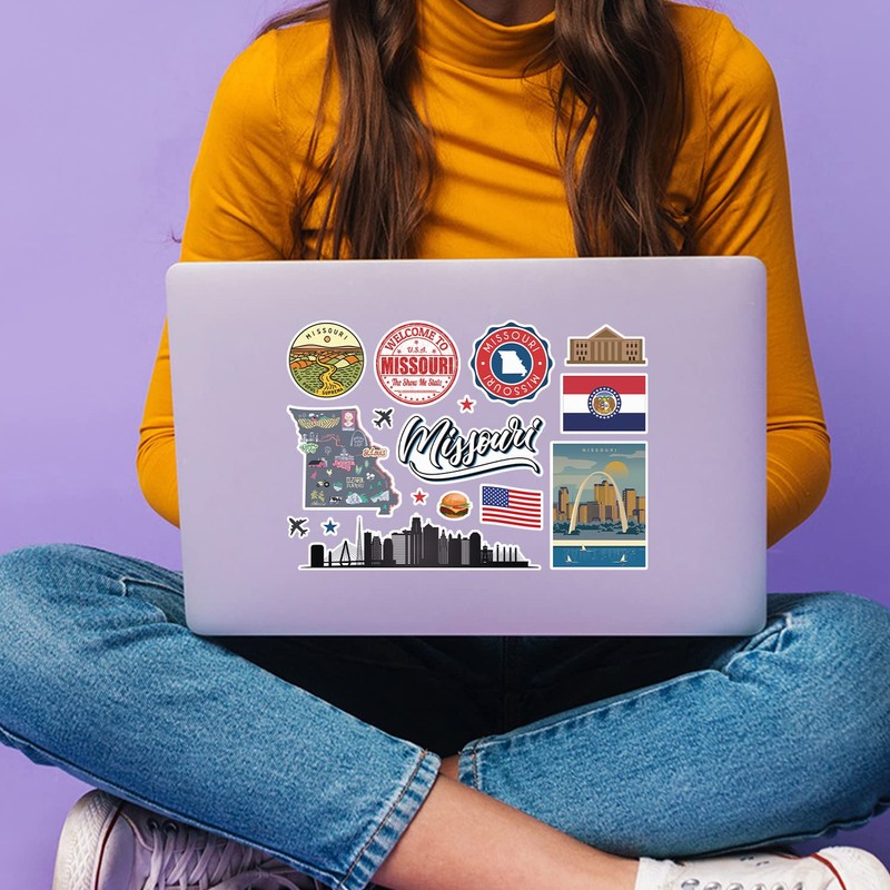 A5 Sticker Sheet Missouri Landmarks Vinyl Stickers - America States