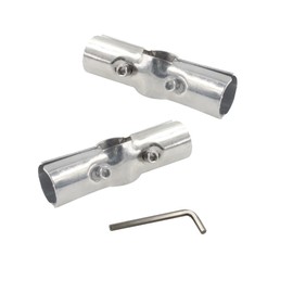 AUXBC 2Pcs OD 1"(25MM) Joint Pipe Clamp, Structural Pipe Connector 3 Way Joint Pipe Fitting, Stainless Steel End Clamps for Panel Pipe Clamps Chain Link Fence Parts, Silver