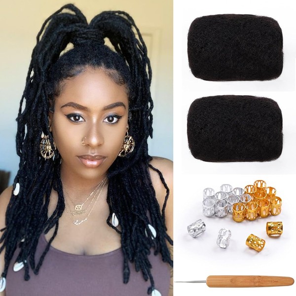 Afro Kinky Bulk Human Hair For Dreadlock Extensions Repair Locs,Twist