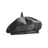 Gllutt PU Leather Artist Beret Hat for Women Inner Sweatband