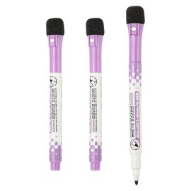 PATIKIL Magnetic Dry Erase Pen Fine Tip Dry Erase Purple Dry Erase Markers Dry Erase Calendar Supplies with Eraser for Classroom Office 3pcs 1-2mm Tip