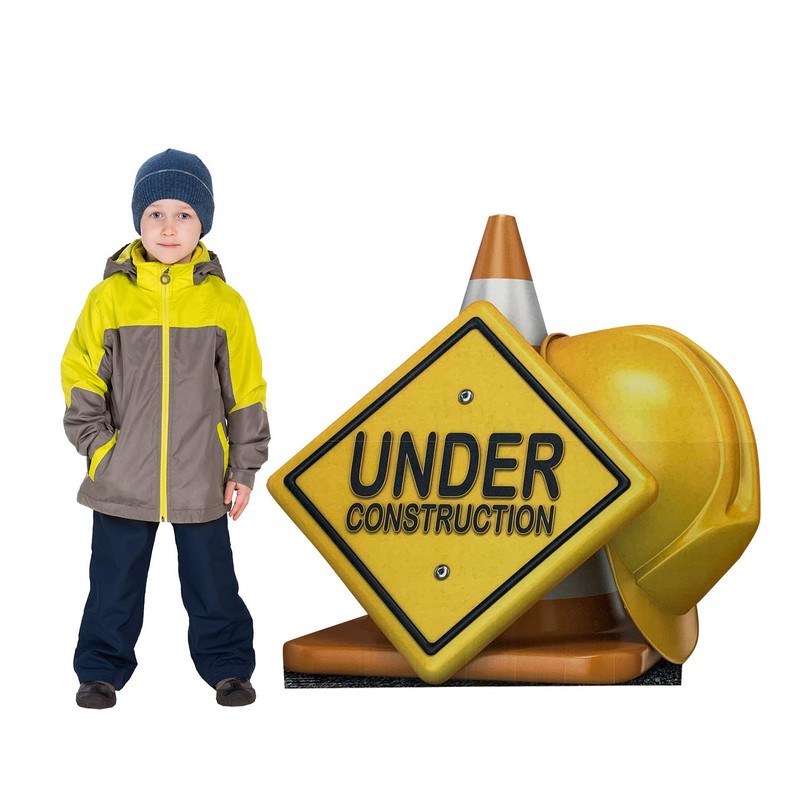 Advanced Graphics Under Construction Sign Life Size Cardboard Cutout Standup