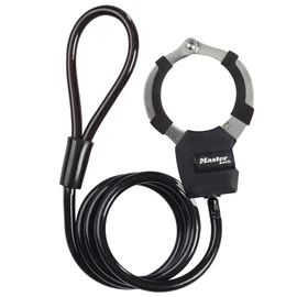 Master Lock 8275JADPROBLK Wire Lock, Bicycle Lock, Keyed, Handcuff Type, Compact, Self-coiling Type, Vinyl Coating, 3.3 inches (8 mm), Cable Length 3.3 ft (1 m), Anti-Theft, Black