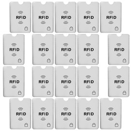 SaiTech IT Set of 20 RFID Blocking Sleeves Best way to Protect your Cards from Electronic Theft, Durable, Lightweight and Compact Design to fit in any Pocket or Purse (Silver)