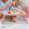 6 Pcs Breakfast in Bed Tray Folding Table Modern Plastic
