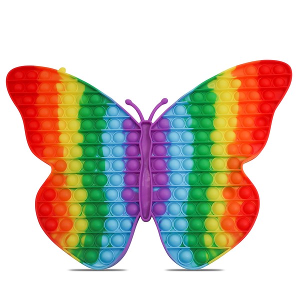 15.5 Inch Bubble Popper Butterfly Fidget Toy, Stress Relieving Push