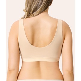 BRABIC Front Closure Post Surgery Minimizer Bras for Women Full Coverage Surgical Wireless Everyday Bras (Beige,X-Large)
